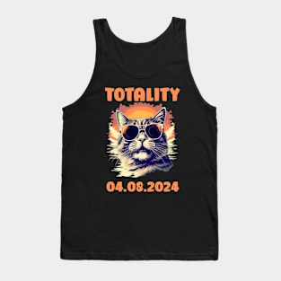 Solar Eclipse Cat Surprise Design Tank Top